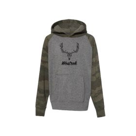 Youth Camo Sleeve Skull Hoodie (size: XS 4/5)