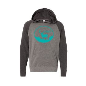 Youth Grey/Teal Deer Hoodie (size: L-14/16)